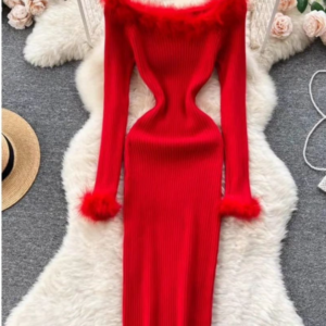 knitted dress fluffy dress